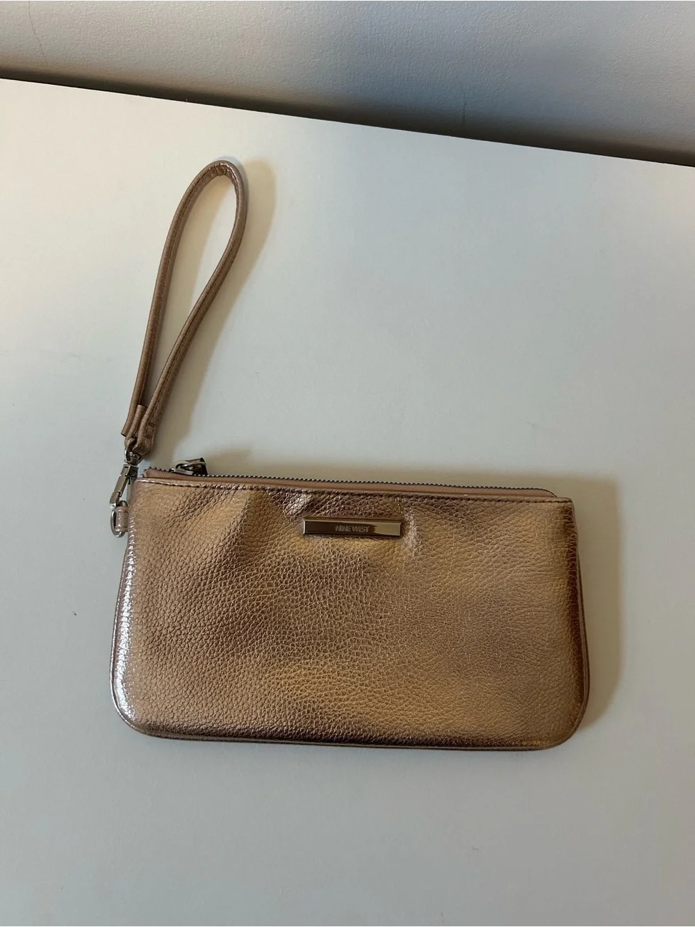 Nine West Metallic Rose Gold Wristlet